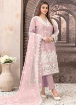 Faux Georgette Pink Party Wear Embroidery Work Pakistani Suit